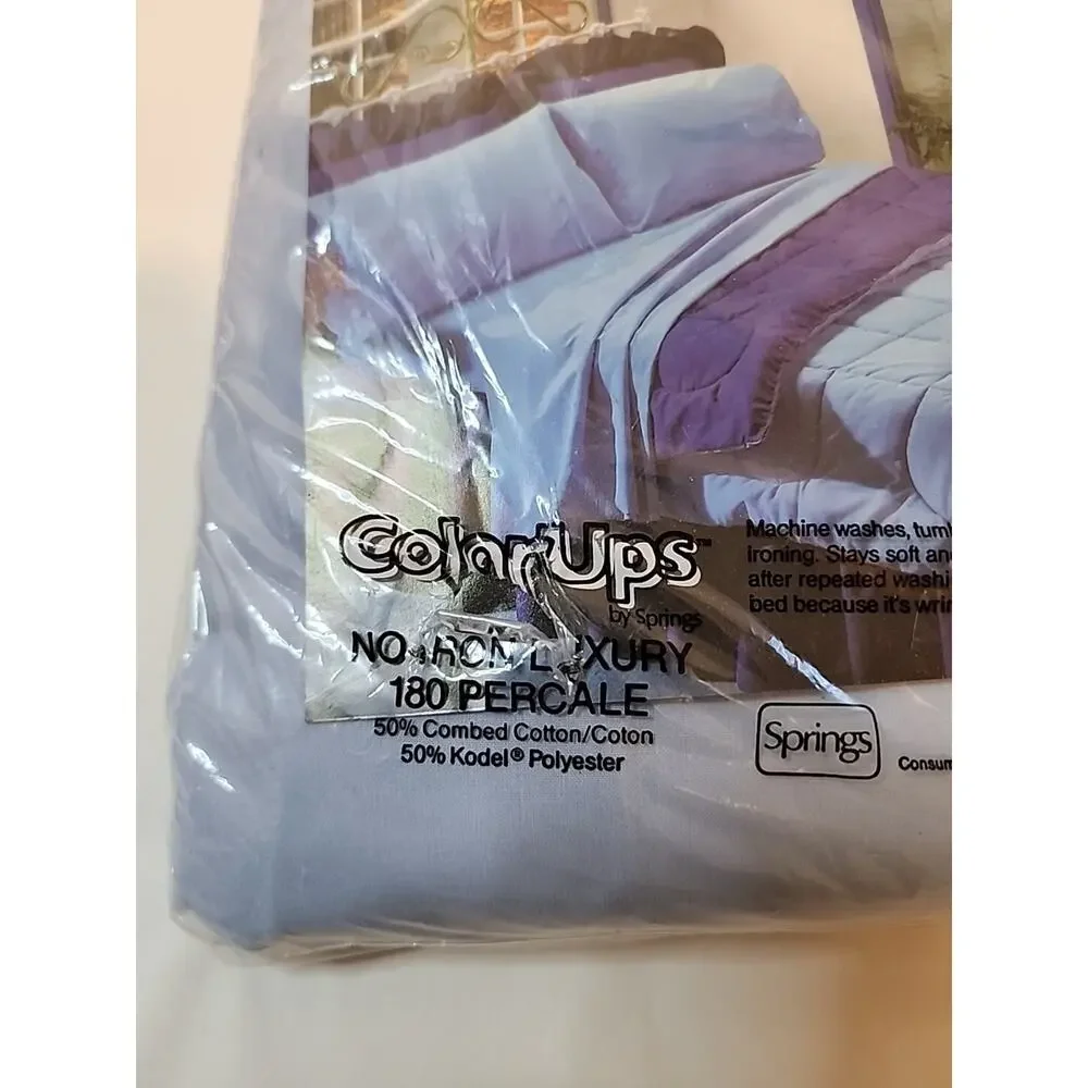 Springs Color Ups KING FITTED Sheet No Iron 180 Percale NEW
